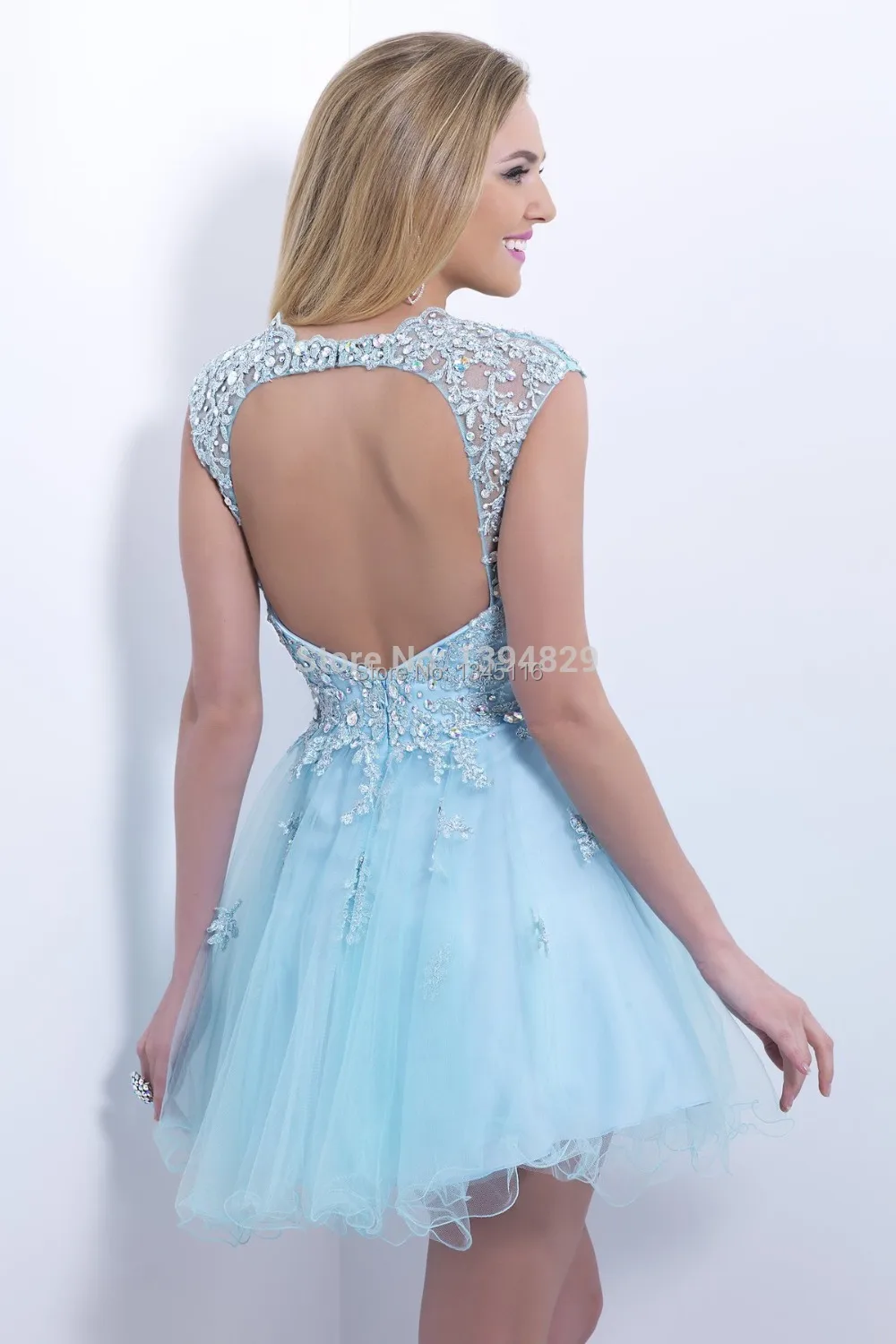 baby blue short dresses