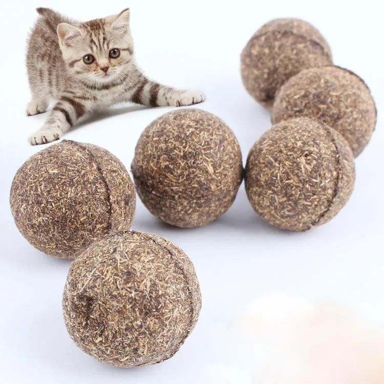 1pc Pet Cat Natural Catnip Treat Ball Menthol Flavor Cat Toys Healthy Safe Cleaning Teeth Pet Toys For Cats