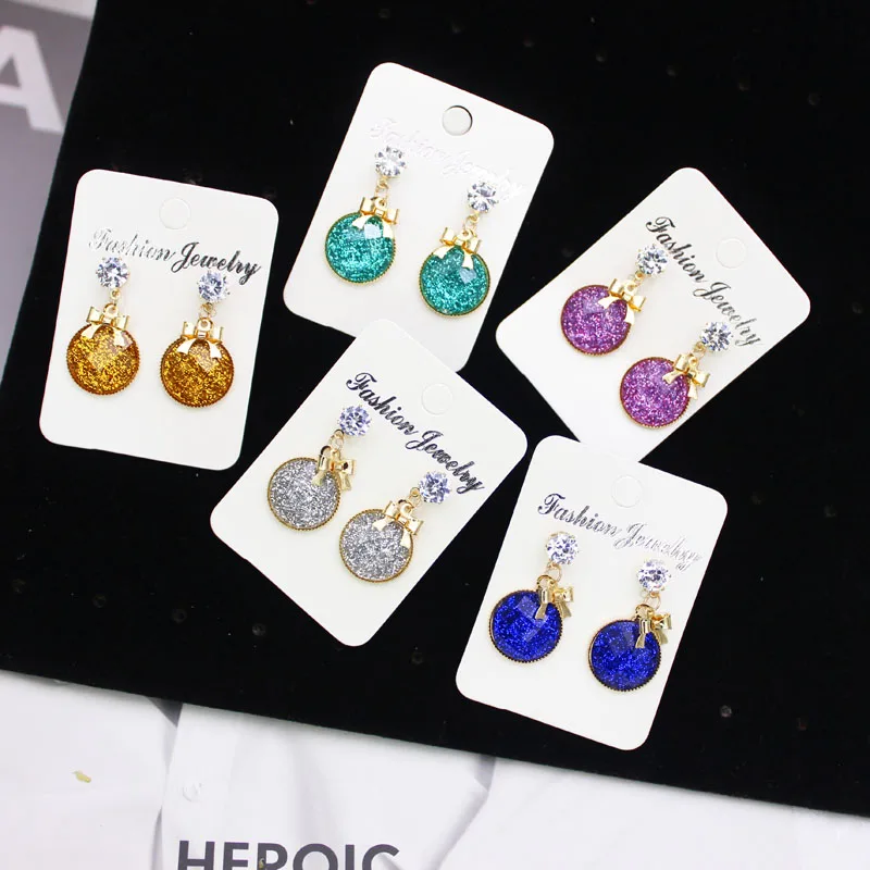 

Shiny Side New Women's Fashion Jewelry Acrylic Knot Stud Earrings Gift Statement Simple Crystal Earrings Free Shipping