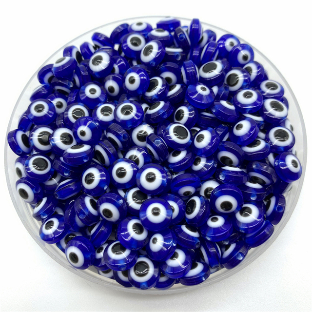 8mm Oval Shape Spacer Beads Evil Eye Beads Stripe Resin Spacer Beads For Jewelry Making Bracelet Necklace Charms