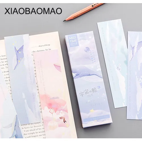 

30 pcs/lot DIY Cute Kawaii Whale Paper Bookmarks Cartoon Book Marks For Kids Gift Office School Supplies