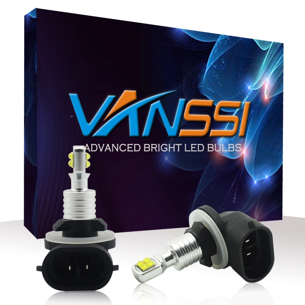 

VANSSI 2x 881 H27 LED Bulb Fog Light 5x8W High Power Chipset Super Bright White 6000K