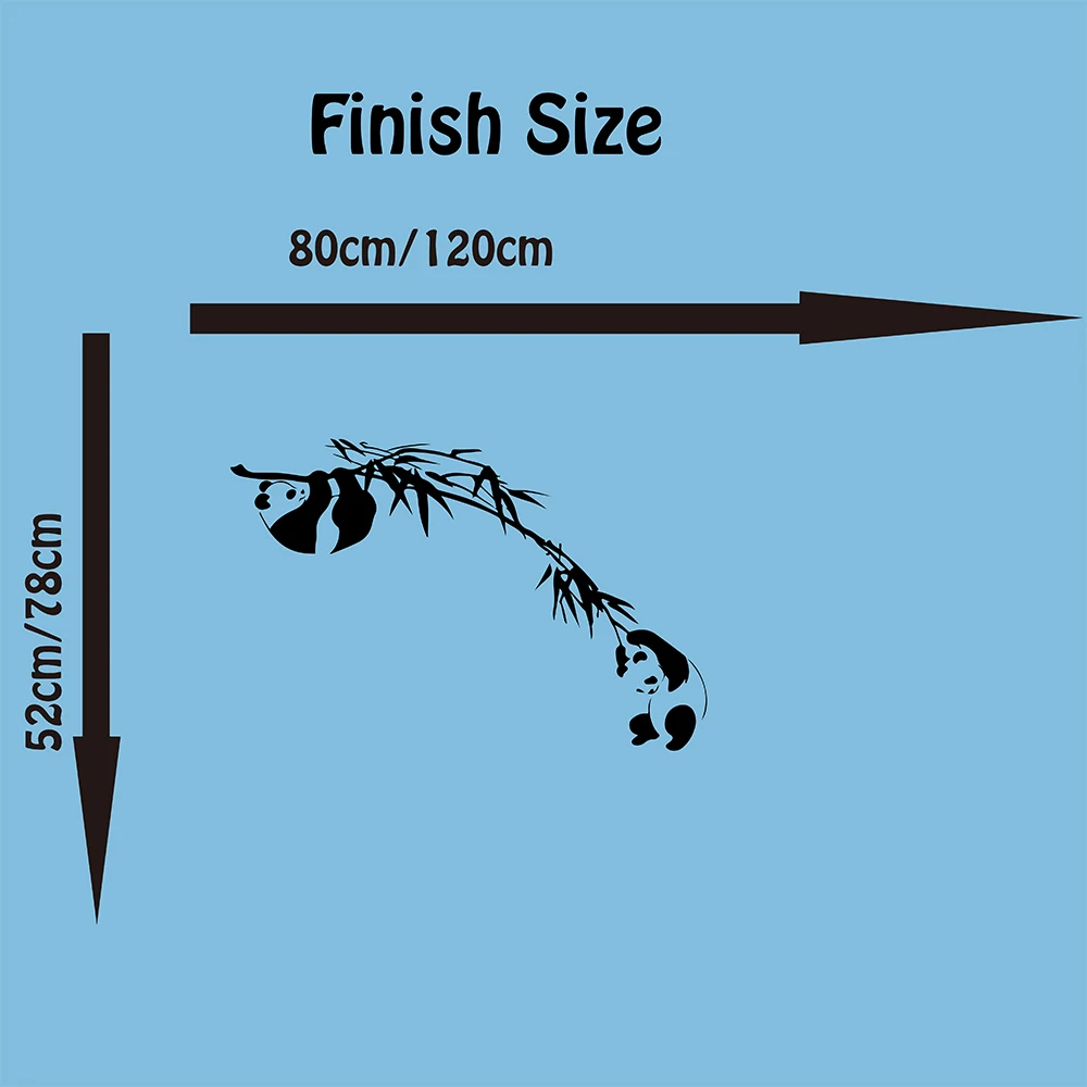 Панда Бамбук ветке дерева Наклейки на стены детской комнаты Детские Азиатский Лес животных джунглей Panda стены наклейки Спальня roommates