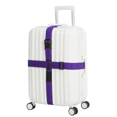 Регулируемые поперечные багажные ремни для путешествий, чемодан на колесиках, персонализированный безопасный упаковочный ремень, детали, аксессуары, более плотная версия - Цвет: Фиолетовый