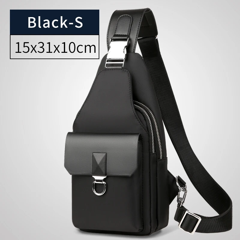 black-S-9501 Многофункциональный Crossbody Для мужчин сумки водонепроницаемый нагрудный рюкзак короткой поездки посланники груди сумка на плечо мужской - Цвет: black-S-9501