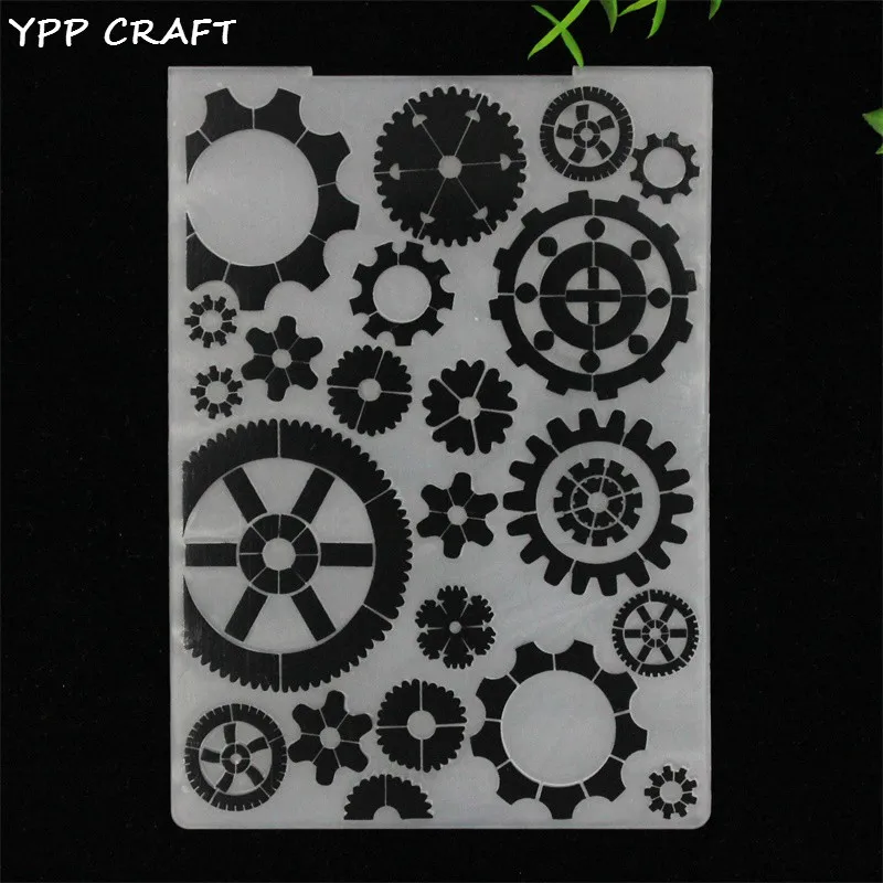 YPP CRAFT Gearwheel пластиковые папки для тиснения DIY скрапбукинга бумаги ремесло/карты