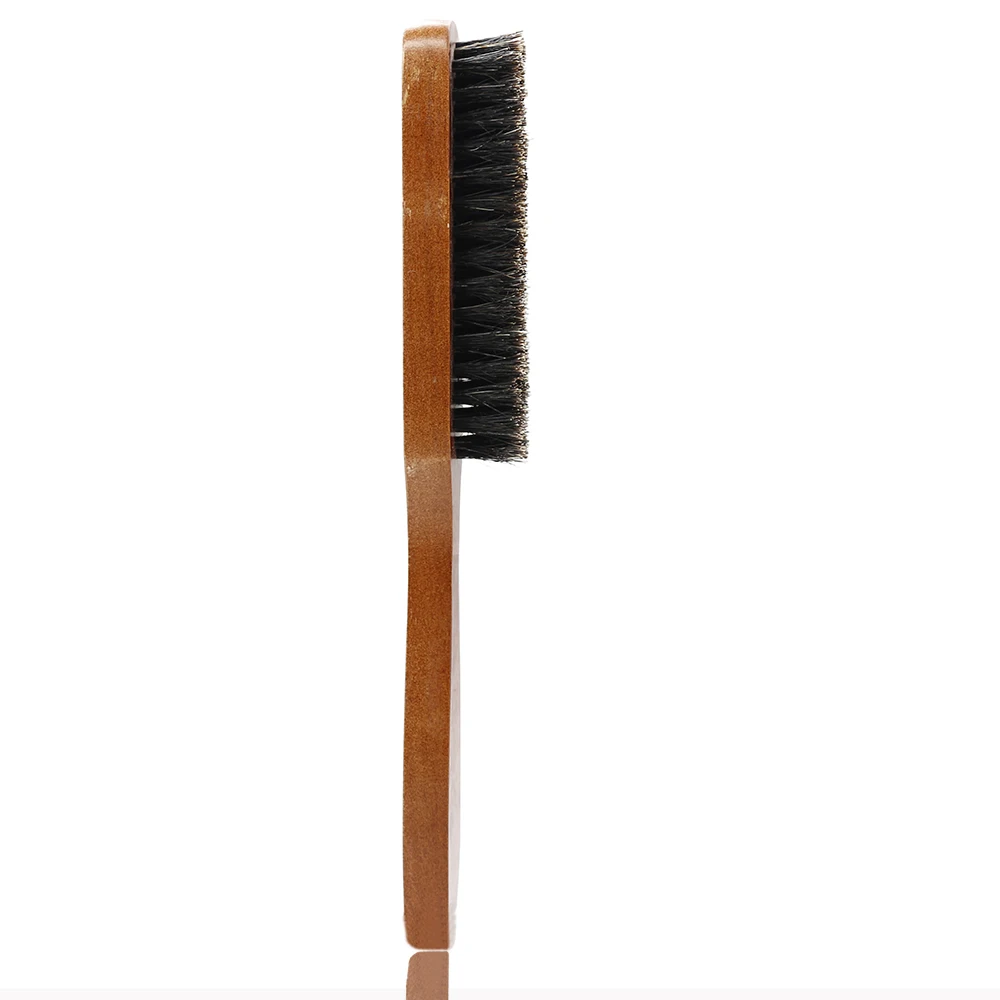 Портативный деревянной ручкой, щетка для бритья, кабан щетины Для мужчин лица расческа в форме усов Многофункциональный волос Расческа для начеса бритья инструмент для очистки