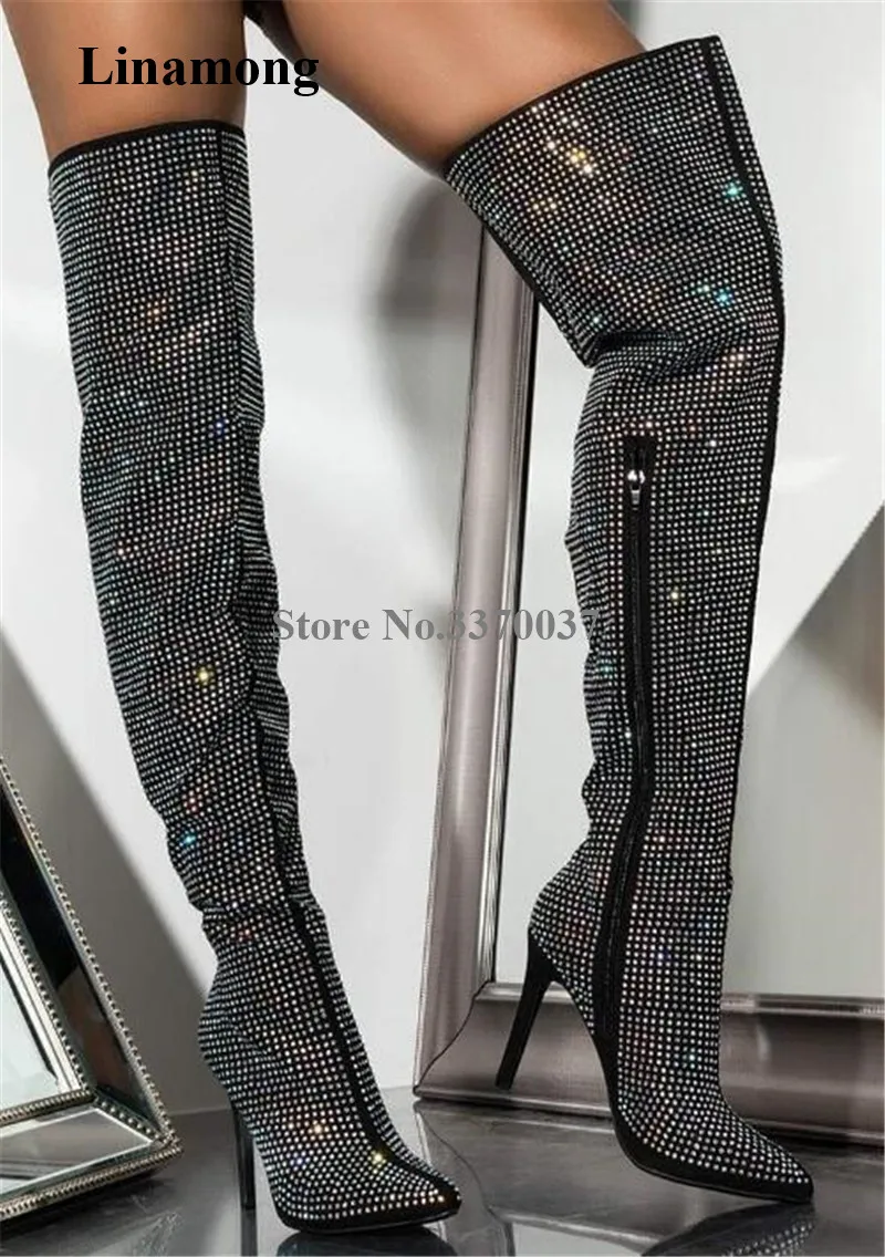 rhinestone stiletto boots