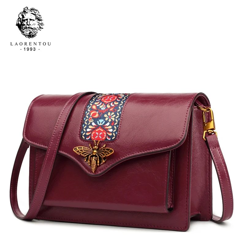 

Laorentou Women Crossbody Bag Female Fashion Shoulder Bag Exclusive Split Leather Flap Bag for Women Messenger Bags Lady Purse