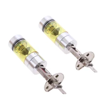 1 пара H1 20LED 100 Вт высокомощный желтый проектор противотуманные Автомобильные фары замена лампы H3 автомобильная лампа авто противотуманная фара