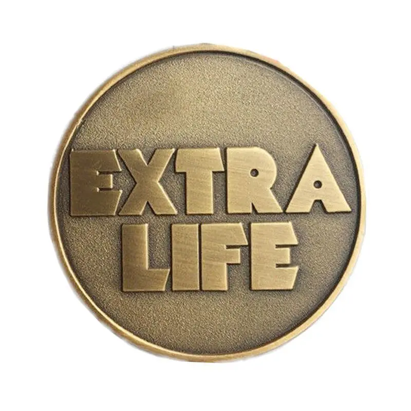 Брелок для ключей игровой готовый плеер монета One EXTRA LIFE брелок из античной бронзы