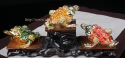 Металлическая статуэтка лягушка коробочка, кольцо держатель серьги Fengshui подставки Лягушка Коробка для хранения свадебные ювелирные