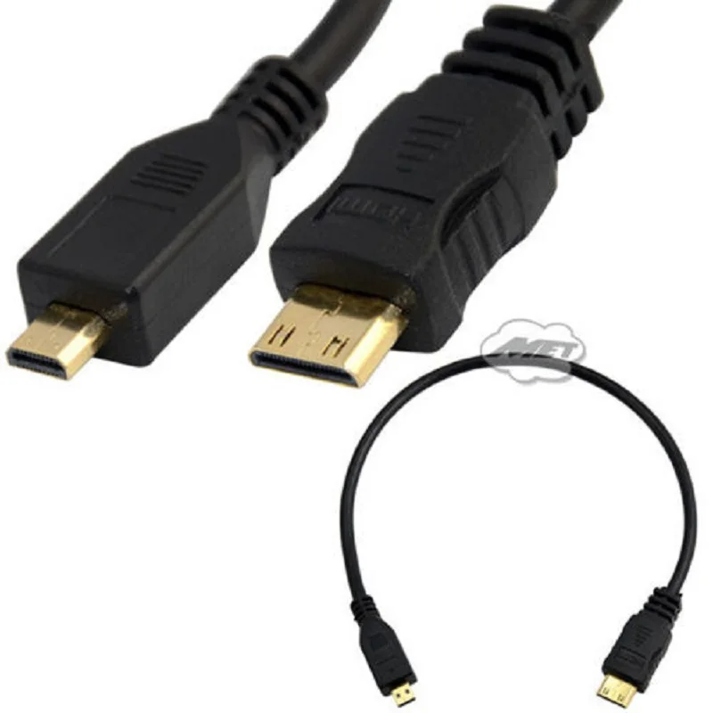 DANSPEED 30 см 1 фут микро HDMI к мини HDMI мужчин и женщин видео конвертер кабель Шнур ТВ соединительный кабель