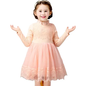 

Children's Garment 2018 Spring Long Sleeve Lace Princess Girl Dress