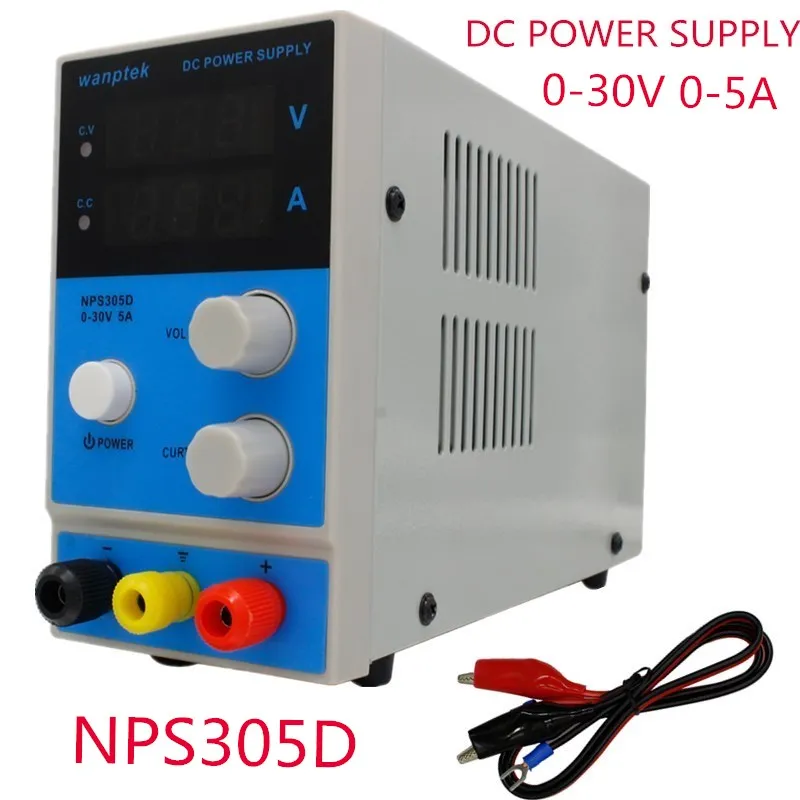 

DC Switch Power Supply 0-30V/0-5A NPS305D Laboratory Adjustable Voltage Regulators Bench Power Supply Display 0.1V 0.01A