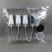 10 в 1 прозрачный пластиковый ПЭТ пустые бутылки путешествия с крем-лосьон спрей насосы, BPA бесплатно Размер путешествия, авиакомпания вести дорожный футляр