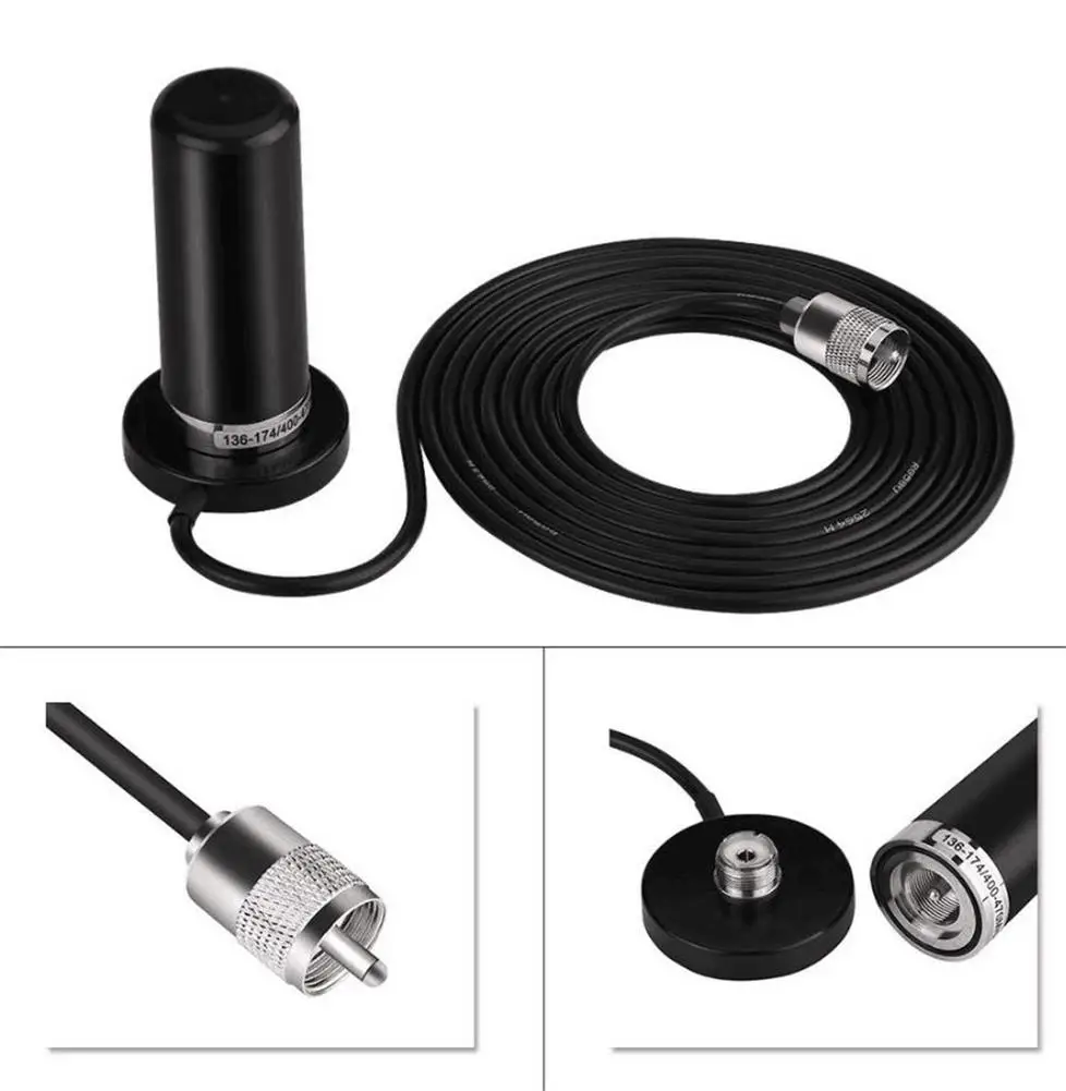 

1pcs HH-N2RS Mini Dual-Band Antenna Magnetic Mount PL-259 UHF/VHF Set For Car Mobile Radio