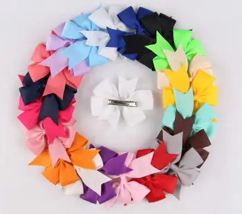 

20PCs/lot 20colors Baby Girls Swallow Tail Grosgrain Ribbon Clips Hairpins Metal Alligator Headwear Girl Kids Hair Accessories