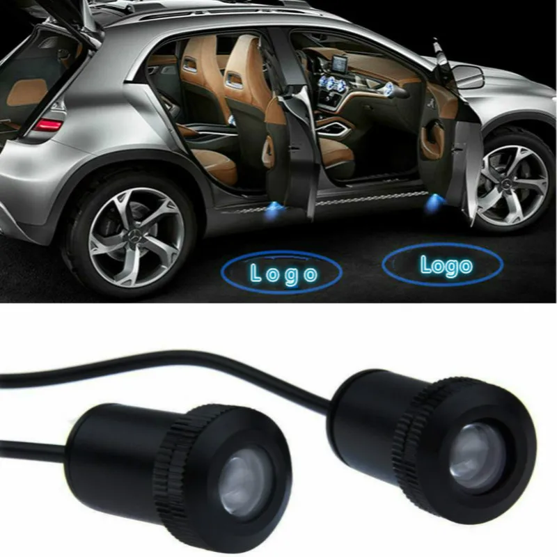 

JURUS 2Pcs Car Logo Door Welcome Light Car Led Light Bulb For Auto Laser Projector Ghost Shadow Interior Lighting Accessories