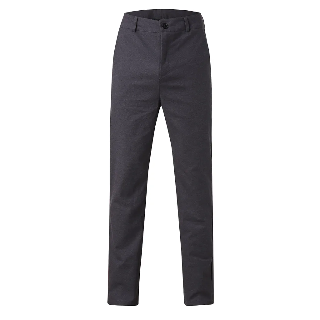 Высокое качество костюм брюки мужские Длинные повседневные деловые тонкие расширяемые брюки костюм брюки простые Передние брюки d90608 - Цвет: Темно-серый