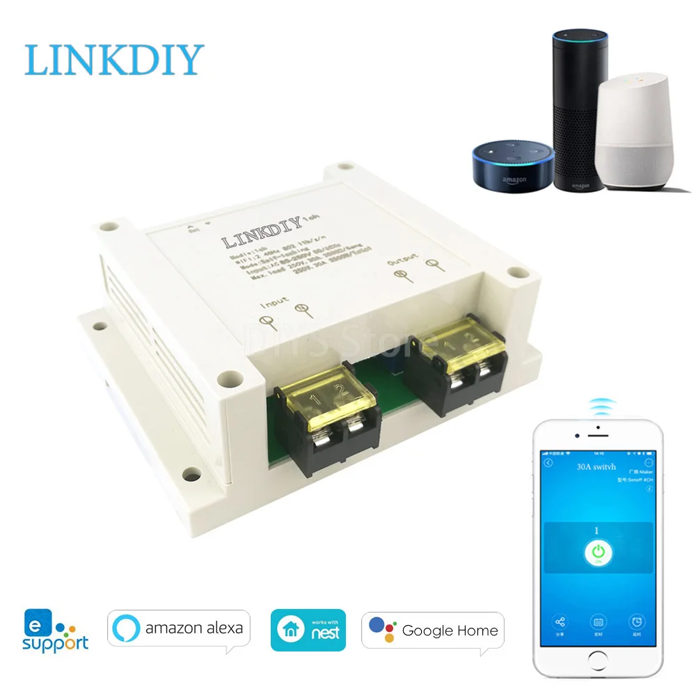 Wi-Fi умный переключатель 30A реле Универсальный DIY дом устройство света контроллер