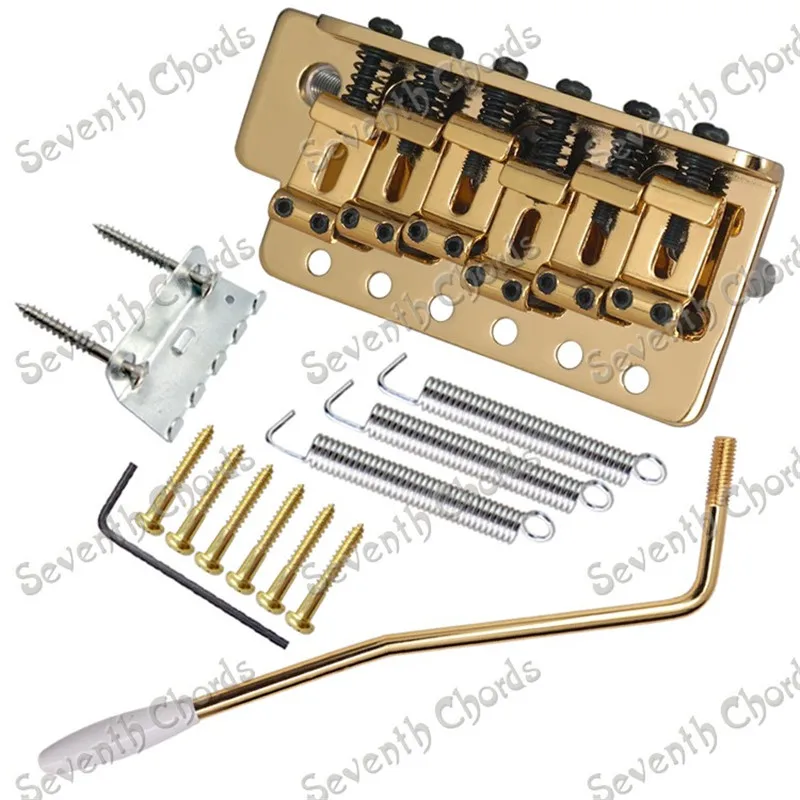 

A Set Gold 6 String Vintage Saddle Tremolo Bridge System With Whammy Bar for Electric guitar accessories parts