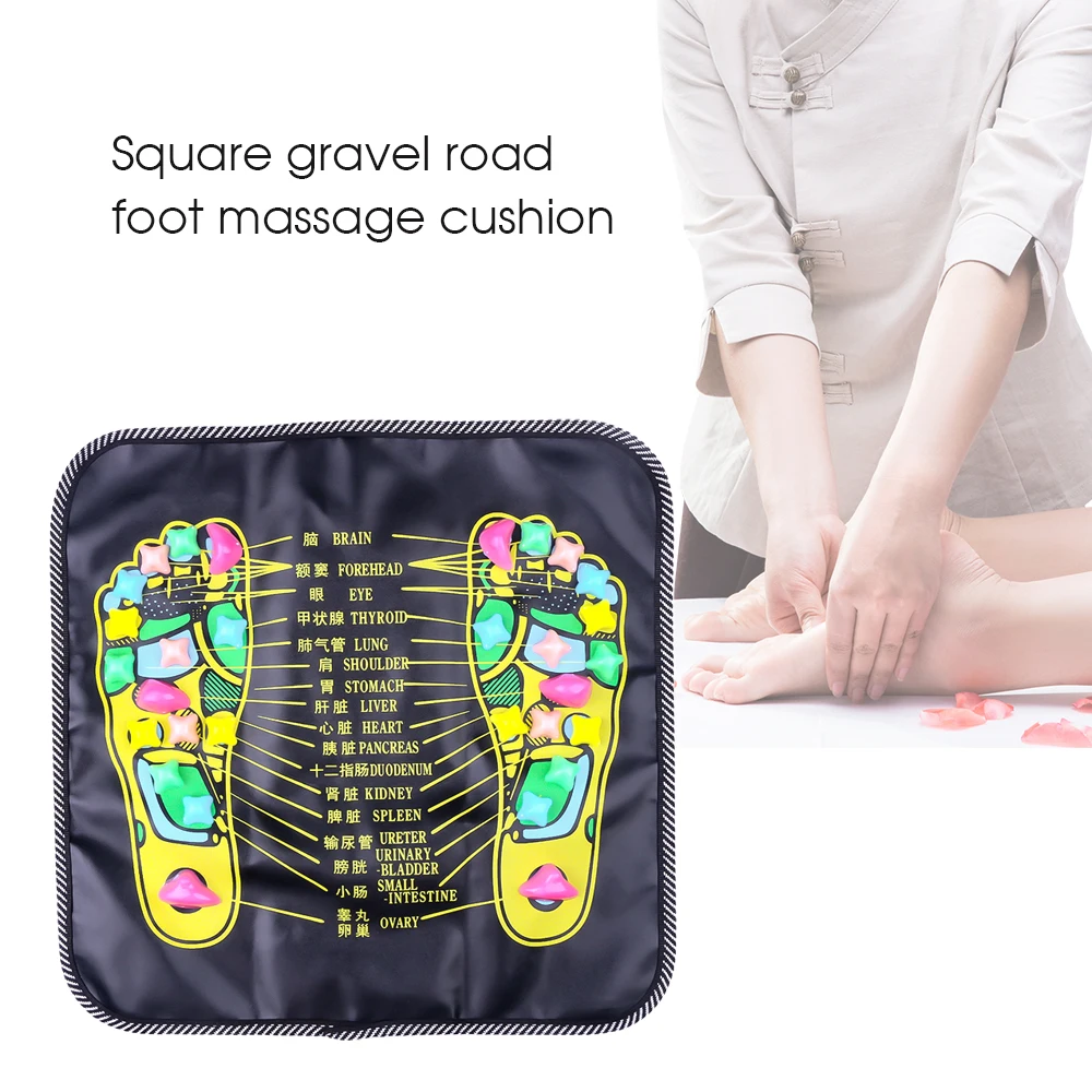 

Reflexology Stone Massager Foot Leg Pain Relieve Relief Square Mat Massager Cushion for Relax Body Health Care Acupressure Mat