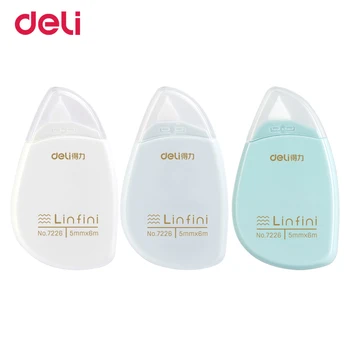 

Deli Simple Colorful Kawaii Plastic Correction Tape 6m*5mm For Kids Gift School Office Stationary Supplies wholesale dropship
