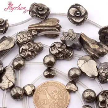 

10,20,15x20mm Silver Gray Pyrite Beads Natural Stone Beads For DIY Necklace Bracelets Jewelry Making Strand 15" Free Shipping