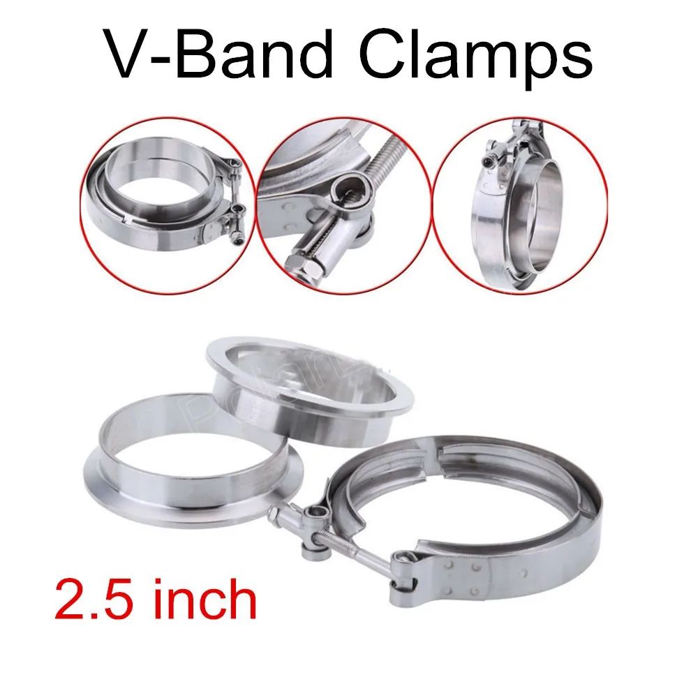 

2.5" inch V-Band clamp and flange Kit For turbo exhaust downpipe Stainless steel material high quality
