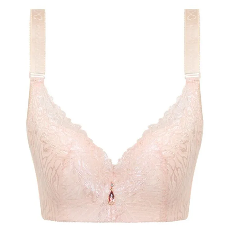 

Lace Bras Push Up Bra Plus Size Women Underwire Brassiere Embroidery Floral D Cup 38-44