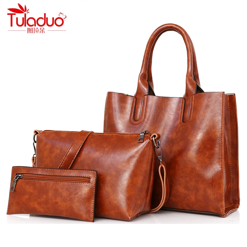 

High Quality PU Leather Women Handbags 3 Sets/Pcs Women Messenger Bags Fashion Composite Bags For Ladies Crossbody Bags Tote Bag