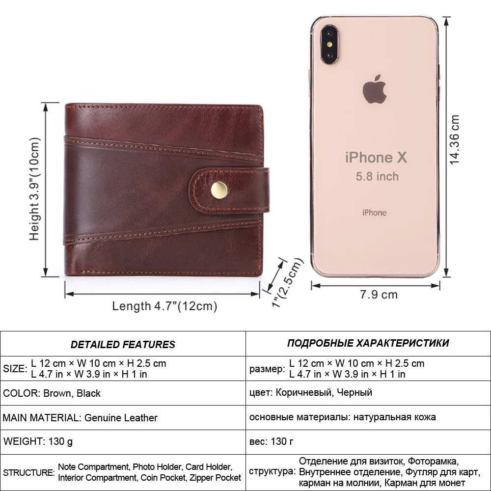 Skup MISFITS skóra bydlęca mały męski portfel marka moda torebka z kieszonką na monety 100% oryginalne skórzane etui na karty kredytowe portfel męski