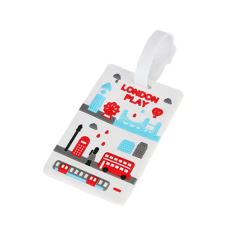 Travel luggage tag suitcase baggage check in anti lost mark label bag accessories cartoon soft PVC name tag Travel luggage tag suitcase baggage check in anti lost mark label bag accessories cartoon soft PVC name tag