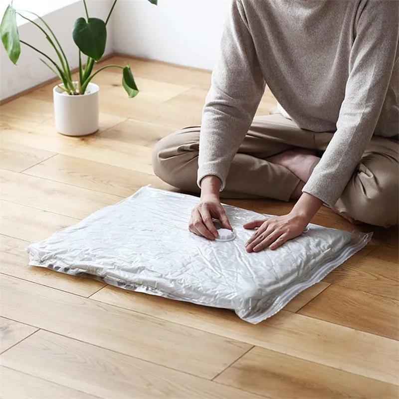 

Travel Luggage Organizer Vacuum Bags For Clothes Saving Space Seal Clothes Quilt Storage Bags Foldable Transparent Border Packet