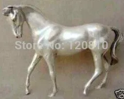 

Free Shipping Rare Asian solid silver exquisite ornaments horse statue