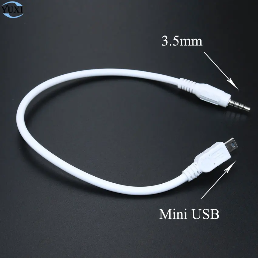 

YuXi 3.5mm Stereo Male Plug To Mini USB 5 Pin Male Adapter Convertor Audio Cable for Car AUX MP3 MP4 Phone