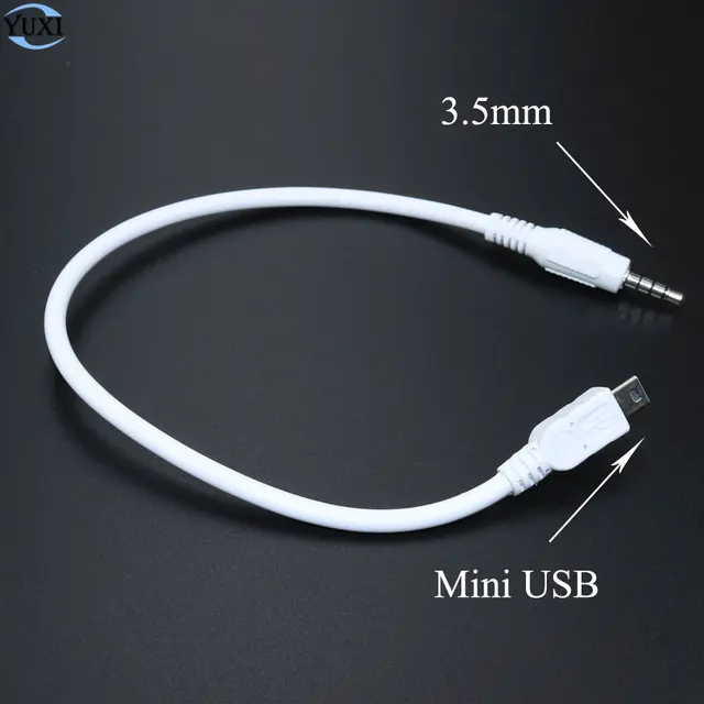YuXi 3.5mm Stereo Stekker Naar Mini USB 5 Pin Male Adapter Converter Audio Kabel voor Auto AUX MP3 MP4 Telefoon