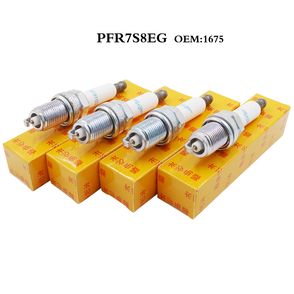 DS 4PCS IRIDIUM Car Spark Plug ignition PFR7S8EG 1675 For AUDI A3 A4 A5