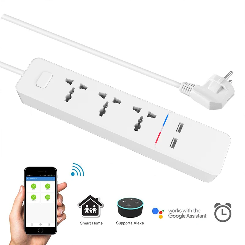 WiFi Smart power Strip универсальные розетки с usb-разъемами Дистанционное Голосовое управление автономная работа с Alexa, Google Home