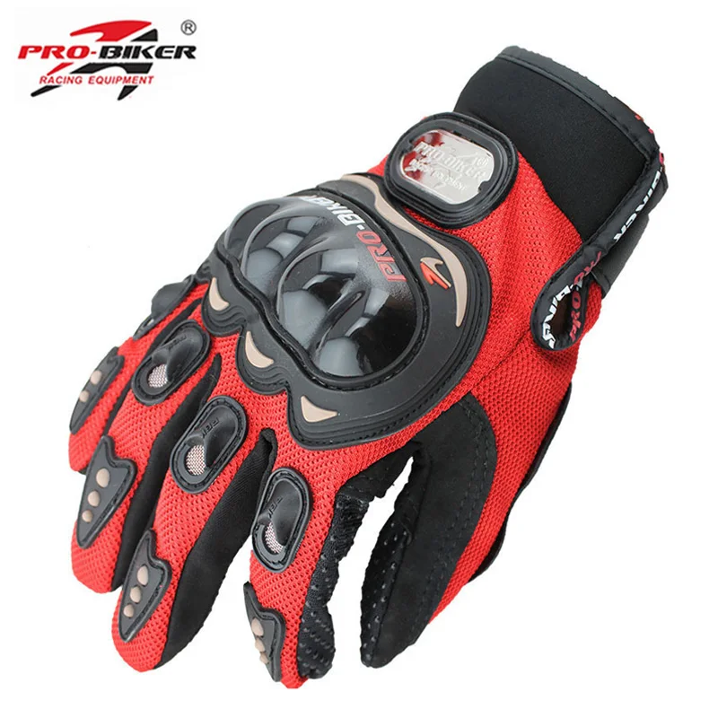 Pro-Biker Мотоциклетные Перчатки Guantes Moto Luvas da мотоцикл мотобайк велосипедные гоночные перчатки Защитное снаряжение черный синий красный - Цвет: Красный