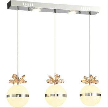 

Modern Luxurious Fashion Crystal Acrylic Ball Led Pendant Light for Dining Room Living Room Bar 1/3/5 heads Drop Lamp 2227