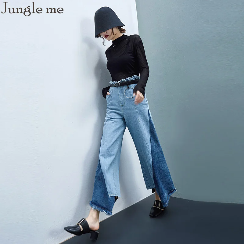 Jungle me Denim flare jeans for women bottoms female jeans pants Blue ...