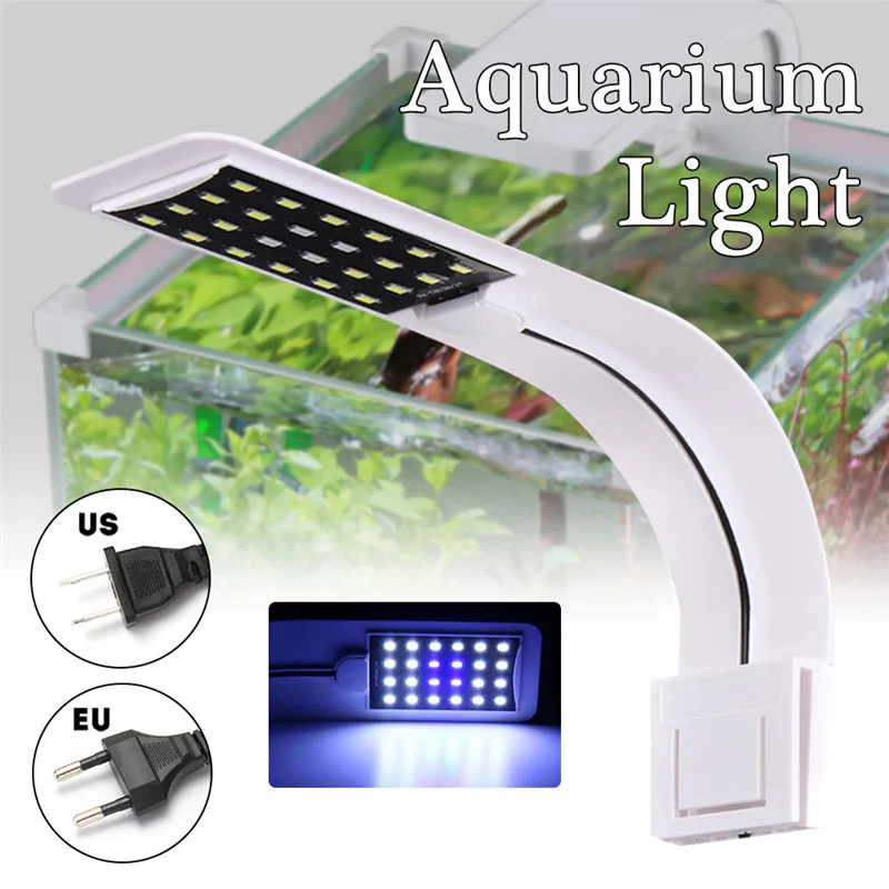 10 Вт 24 светодиодный Выделите 5730SMD Super Slim аквариум лампа Fish Tank клип свет растения растут свет AC110V США PLUG /AC220V ЕС PLUG