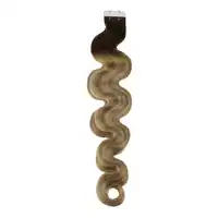 Moresoo เทป Remy Human Hair Body Wave Balayage สี #3 จางหายไปสีน้ำตาลไฮไลท์สีบลอนด์ #22 50 S 50G
