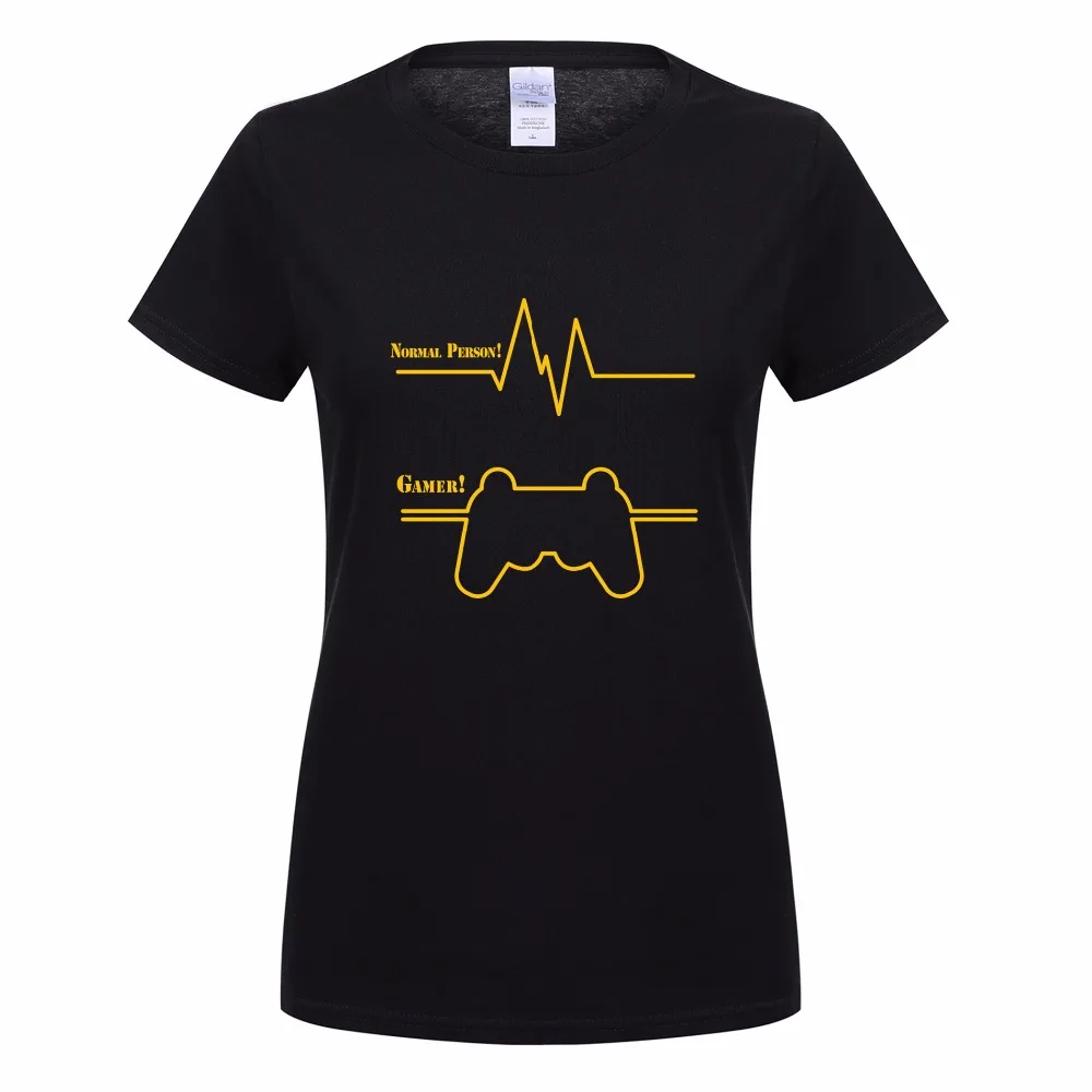 

Women Gamer Heartbeat T Shirt Girl Short Sleeve Cool Printed Funny Game T-shirt Cotton Woman Tops Tee OT-597