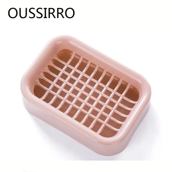 

Home Cute Double Layer Soap Box Simple For Bath Lovely Plastic Hollow Design Sink Drain Soap Dish Essential Bathroom Supplies