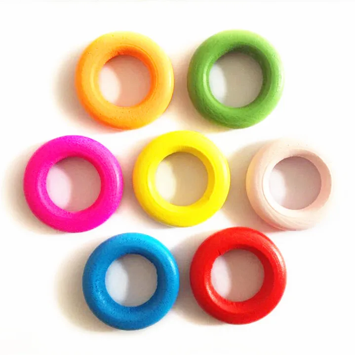 

30pcs 24mm 39mm 59mm Unfinished Mixed Wood Ring Round Wooden Circle Donut Wood Ring XP0039
