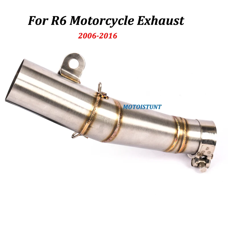

51mm Motorcycle Exhaust Muffler Modified Escape Mid connection Link Pipe For Yamaha R6 2006-2016 Slip on