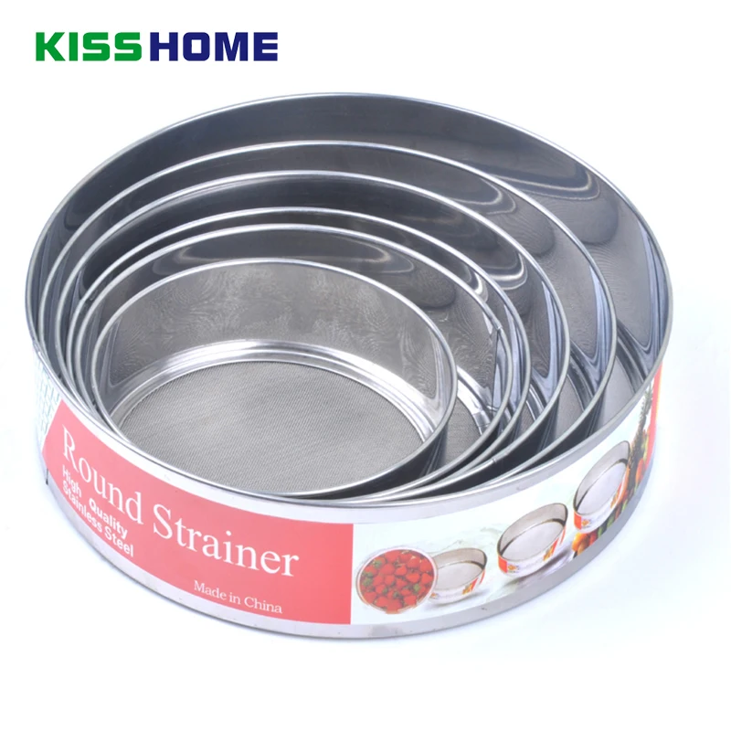 

6Pcs/lot Advanced Pure Stainless Steel Flour Sieve colander Powdered Sugar Filter Mesh Sifting Strainer Kitchen Cake Baking Tool